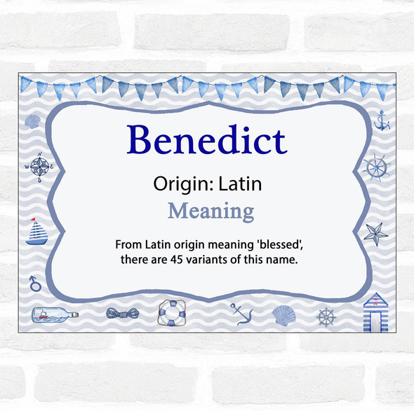 Benedict Name Meaning Nautical Certificate