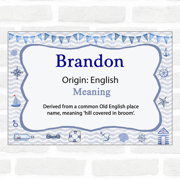 Brandon Name Meaning Nautical Certificate