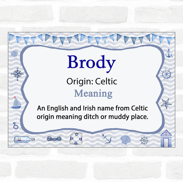 Brody Name Meaning Nautical Certificate