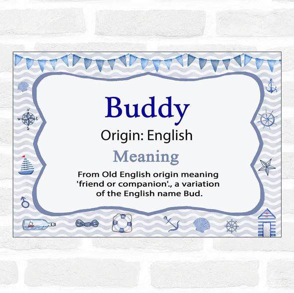 Buddy Name Meaning Nautical Certificate
