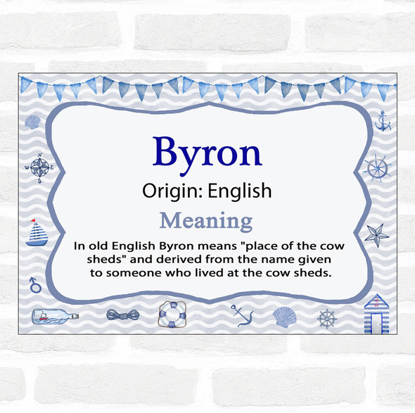 Byron Name Meaning Nautical Certificate