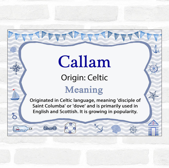 Callam Name Meaning Nautical Certificate