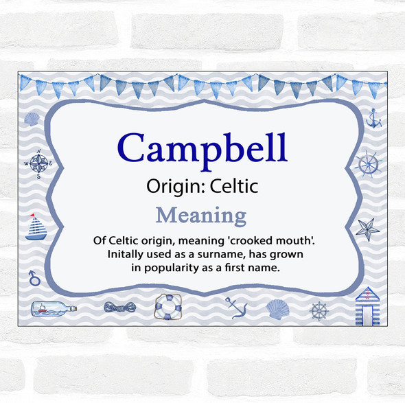 Campbell Name Meaning Nautical Certificate