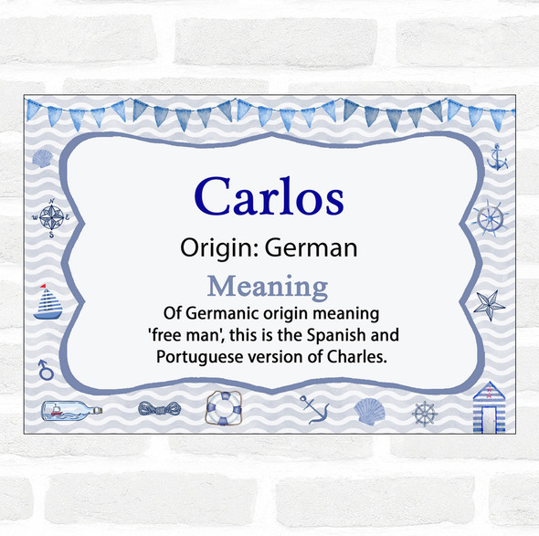 Carlos Name Meaning Nautical Certificate