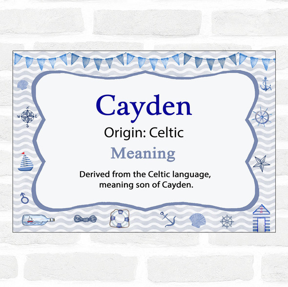Cayden Name Meaning Nautical Certificate