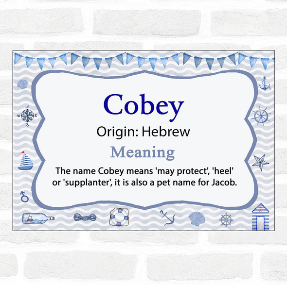Cobey Name Meaning Nautical Certificate