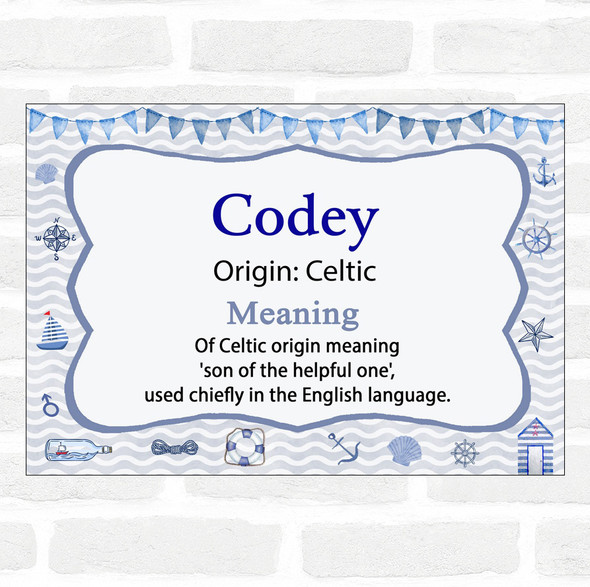 Codey Name Meaning Nautical Certificate