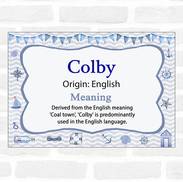 Colby Name Meaning Nautical Certificate