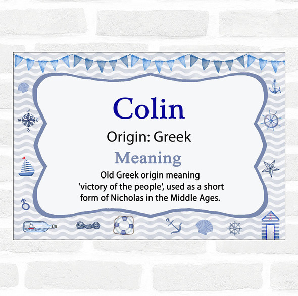 Colin Name Meaning Nautical Certificate