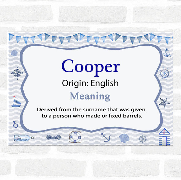 Cooper Name Meaning Nautical Certificate