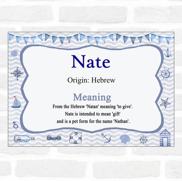 Nate Name Meaning Nautical Certificate