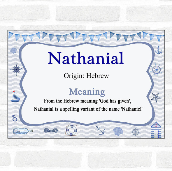 Nathanial Name Meaning Nautical Certificate