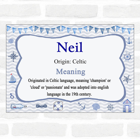 Neil Name Meaning Nautical Certificate