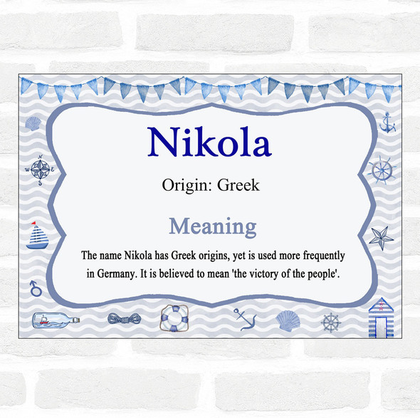 Nikola Name Meaning Nautical Certificate