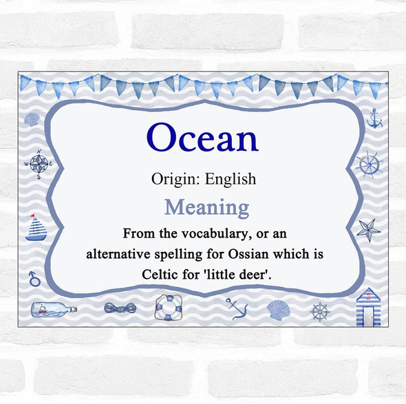 Ocean Name Meaning Nautical Certificate