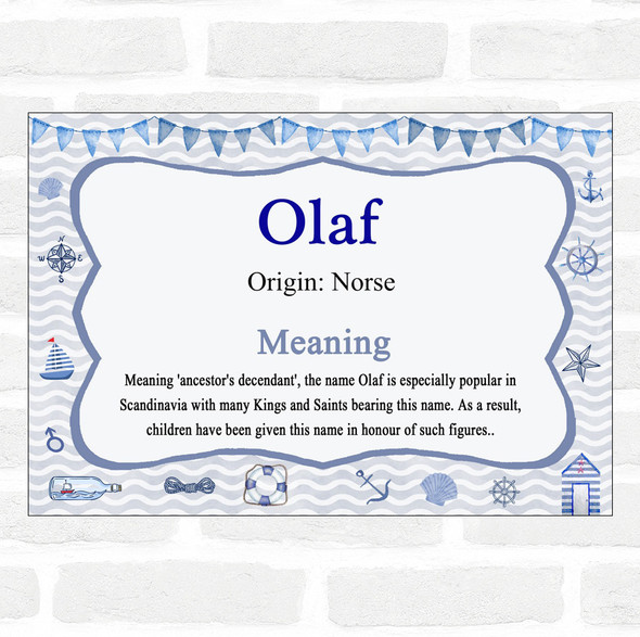 Olaf Name Meaning Nautical Certificate