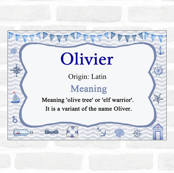 olivier Name Meaning Nautical Certificate