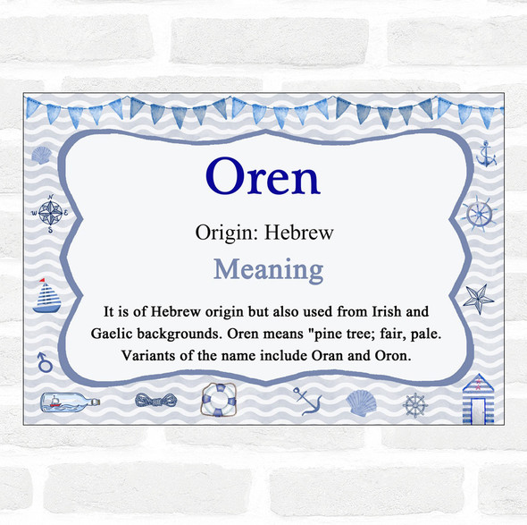 Oren Name Meaning Nautical Certificate