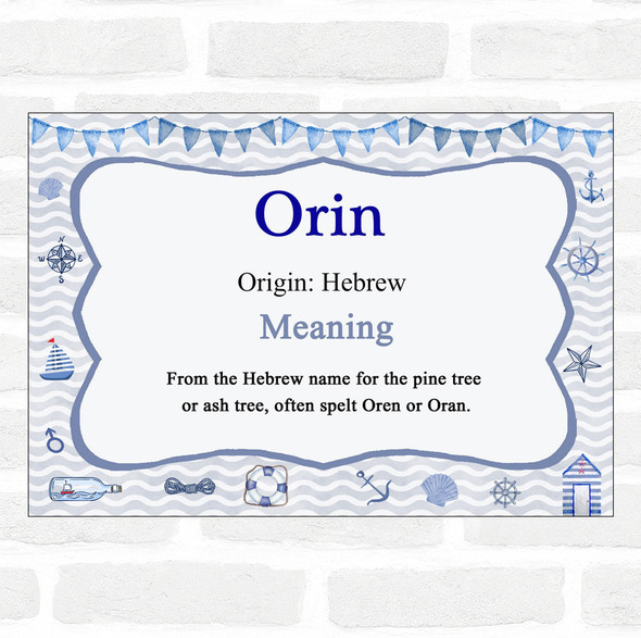 Orin Name Meaning Nautical Certificate