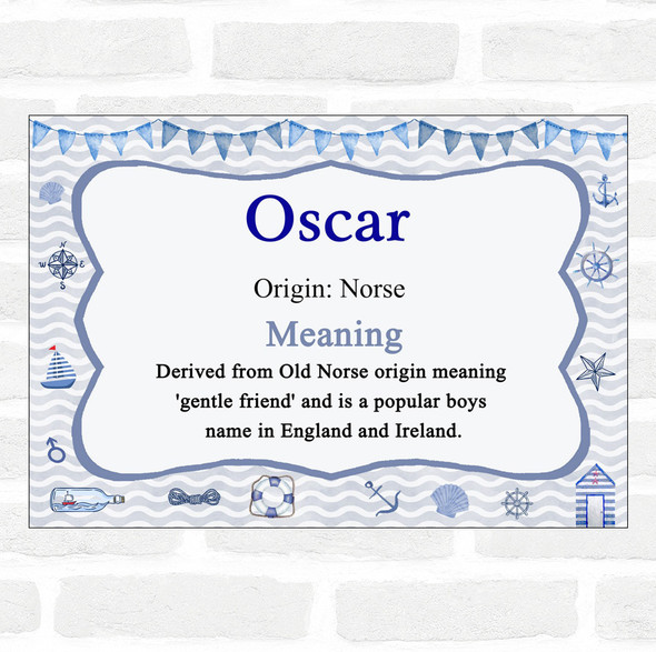 Oscar Name Meaning Nautical Certificate