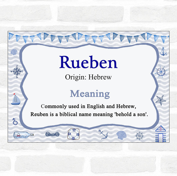 Rueben Name Meaning Nautical Certificate