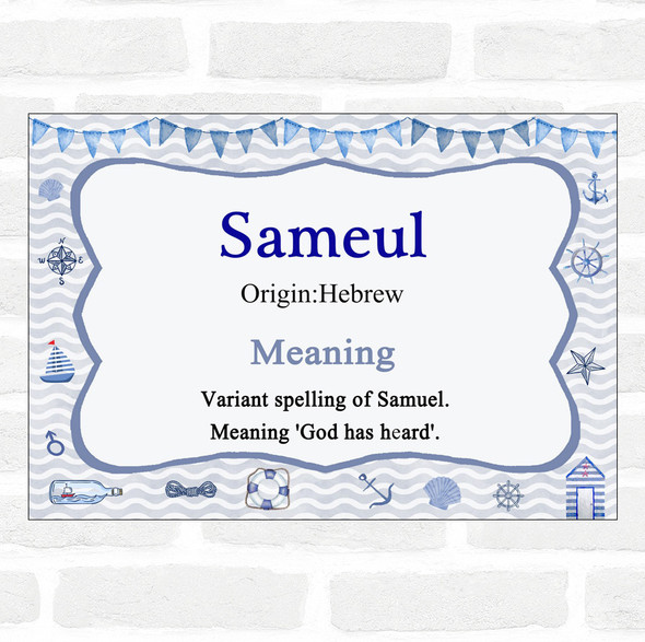 Sameul Name Meaning Nautical Certificate