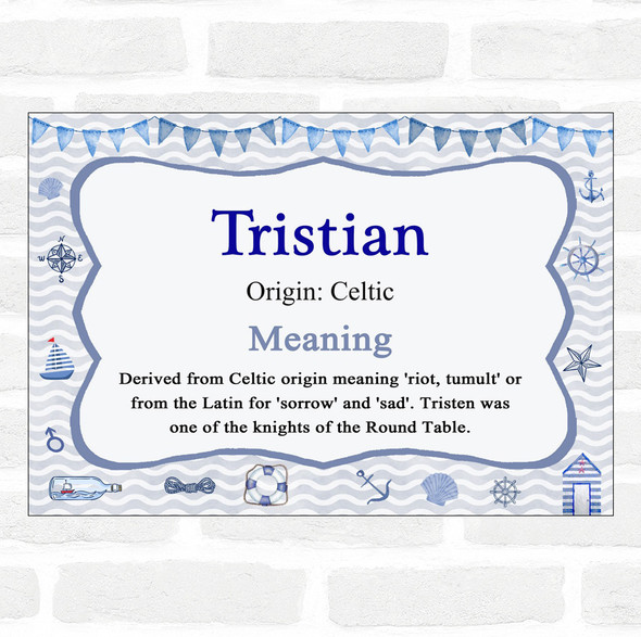 Tristian Name Meaning Nautical Certificate