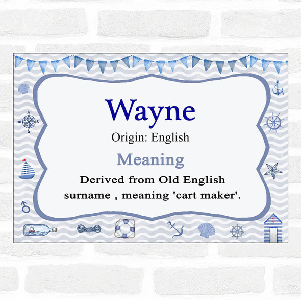 Wayne Name Meaning Nautical Certificate