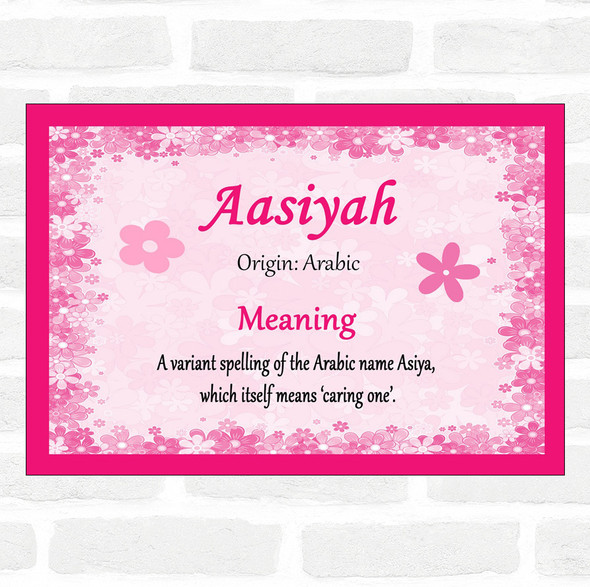 Aasiyah Name Meaning Pink Certificate
