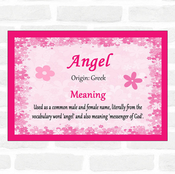 Angel Name Meaning Pink Certificate