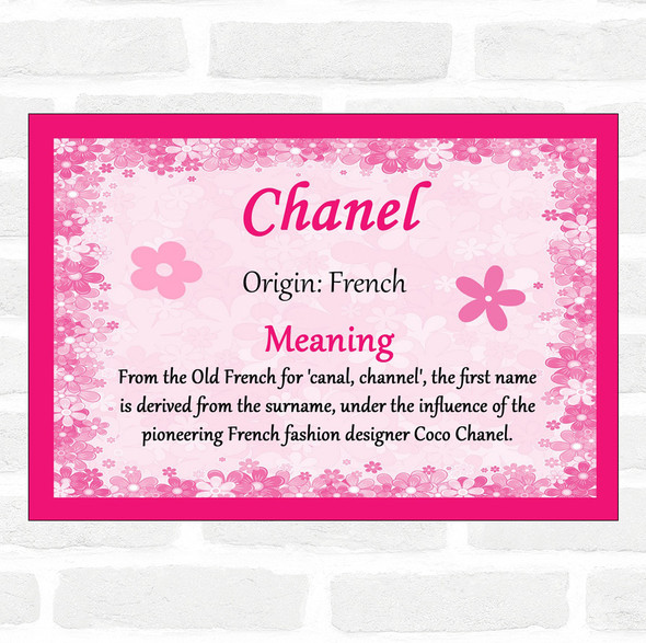 Chanel Name Meaning Pink Certificate