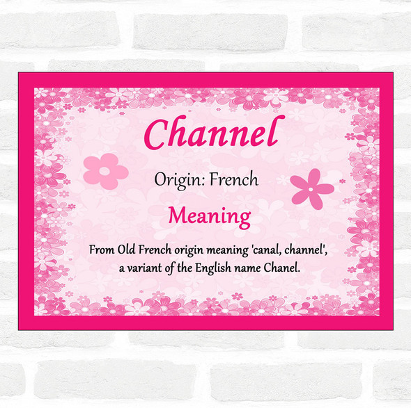 Channel Name Meaning Pink Certificate