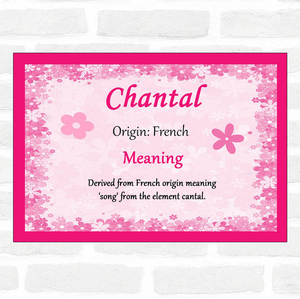 Chantal Name Meaning Pink Certificate