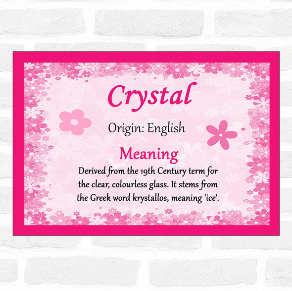 Crystal Name Meaning Pink Certificate