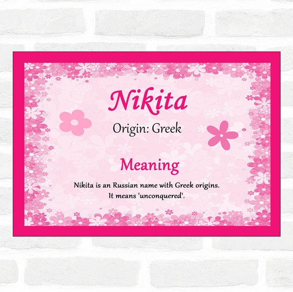 Nikita Name Meaning Pink Certificate