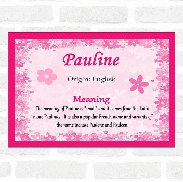 Pauline Name Meaning Pink Certificate