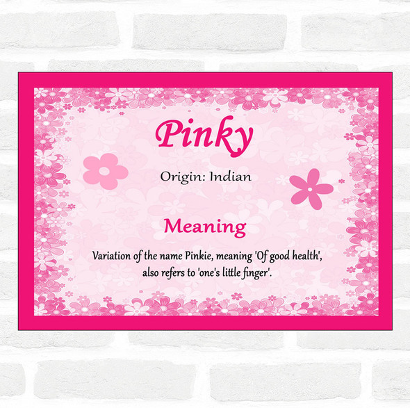 y Name Meaning Pink Certificate