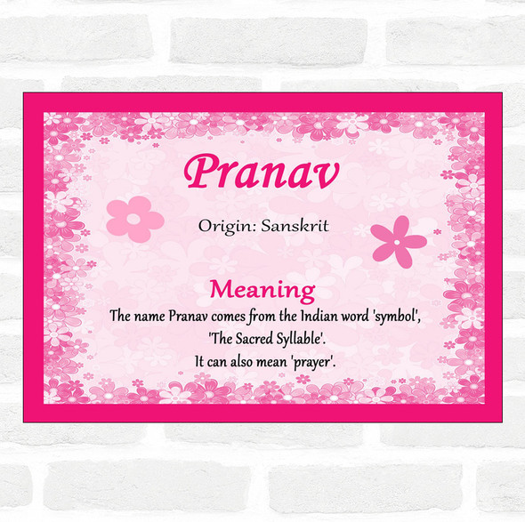 Pranav Name Meaning Pink Certificate