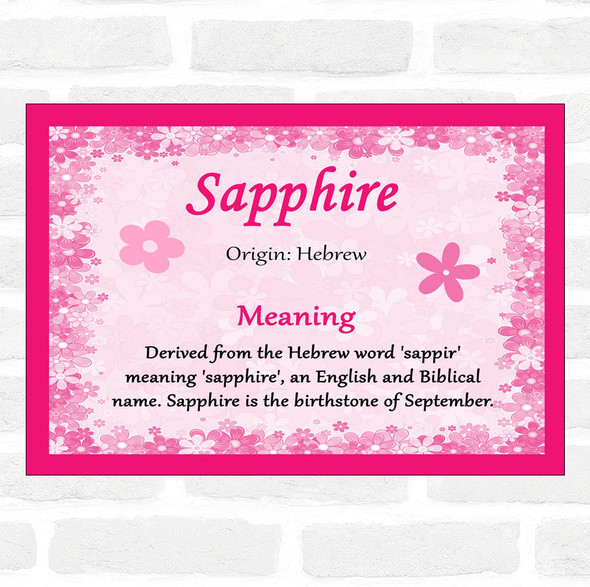 Sapphire Name Meaning Pink Certificate