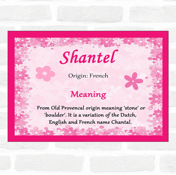 Shantel Name Meaning Pink Certificate