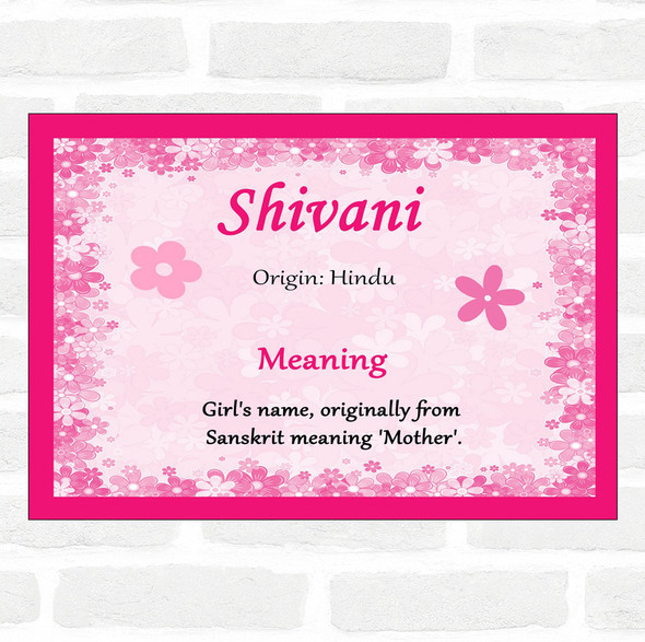 Shivani Name Meaning Pink Certificate