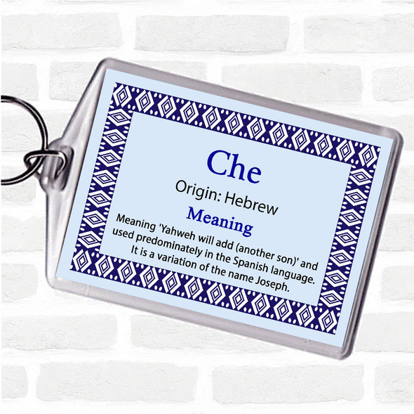 Che Name Meaning Bag Tag Keychain Keyring  Blue