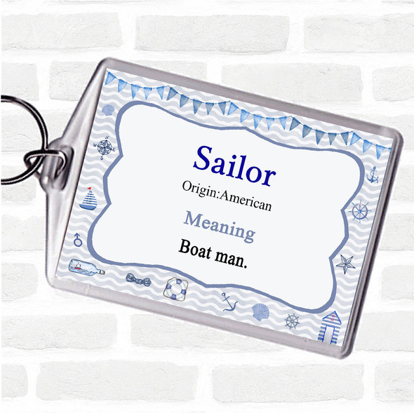 Sailor Name Meaning Bag Tag Keychain Keyring  Nautical