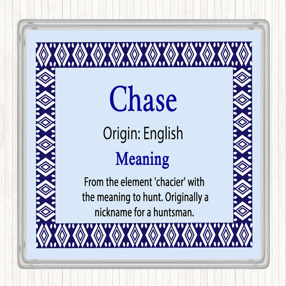 Chase Name Meaning Drinks Mat Coaster Blue