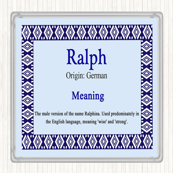 Ralph Name Meaning Drinks Mat Coaster Blue