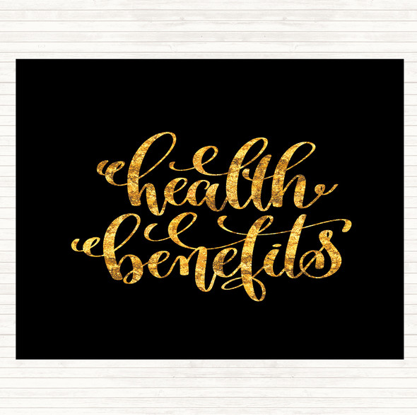 Black Gold Health Benefits Quote Mouse Mat Pad