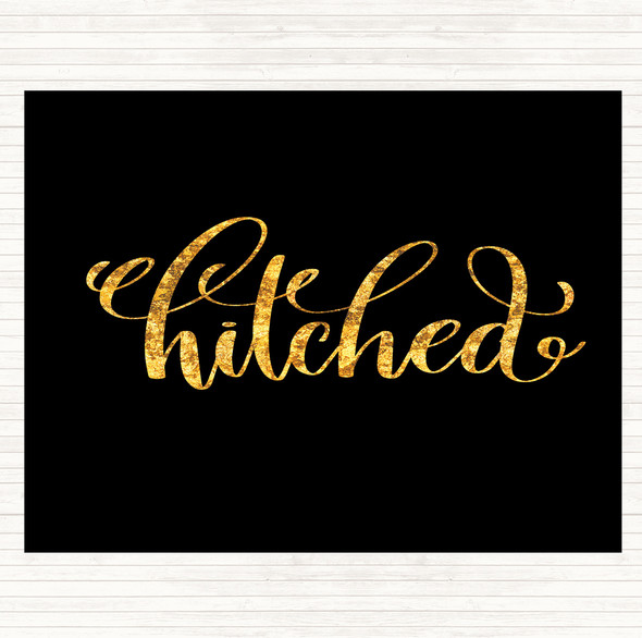 Black Gold Hitched Quote Dinner Table Placemat