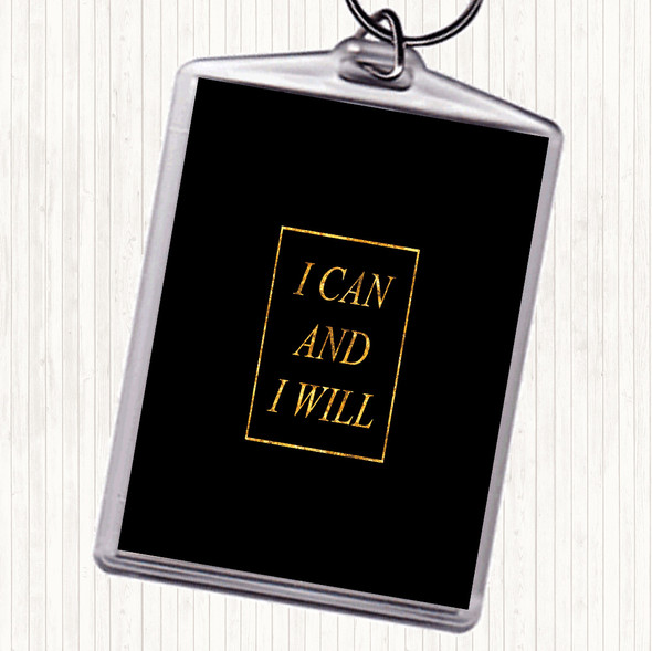 Black Gold I Can Quote Bag Tag Keychain Keyring