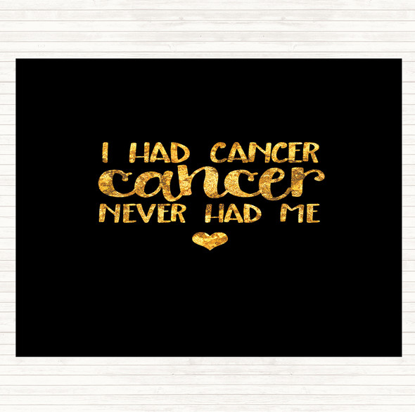 Black Gold I Had Cancer Cancer Never Had Me Quote Mouse Mat Pad