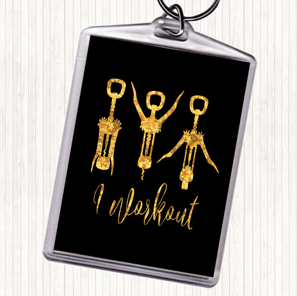 Black Gold I Workout Quote Bag Tag Keychain Keyring